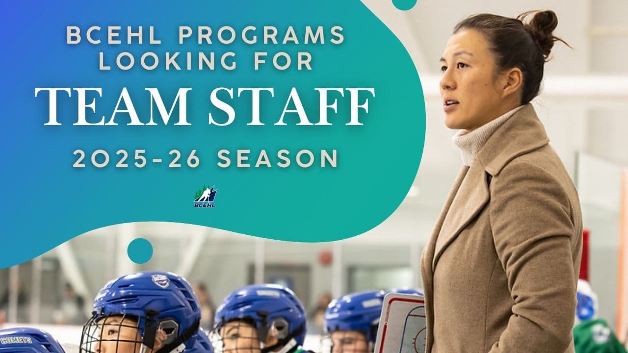BCEHL PROGRAMS LOOKING FOR TEAM STAFF FOR 2025-26 SEASON image