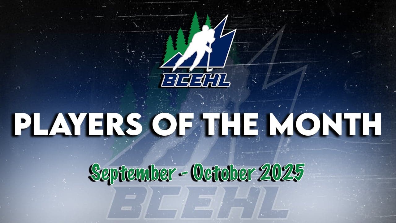 BCEHL MONTHLY AWARD WINNERS ANNOUNCED - SEPTEMBER/OCTOBER 2025 image