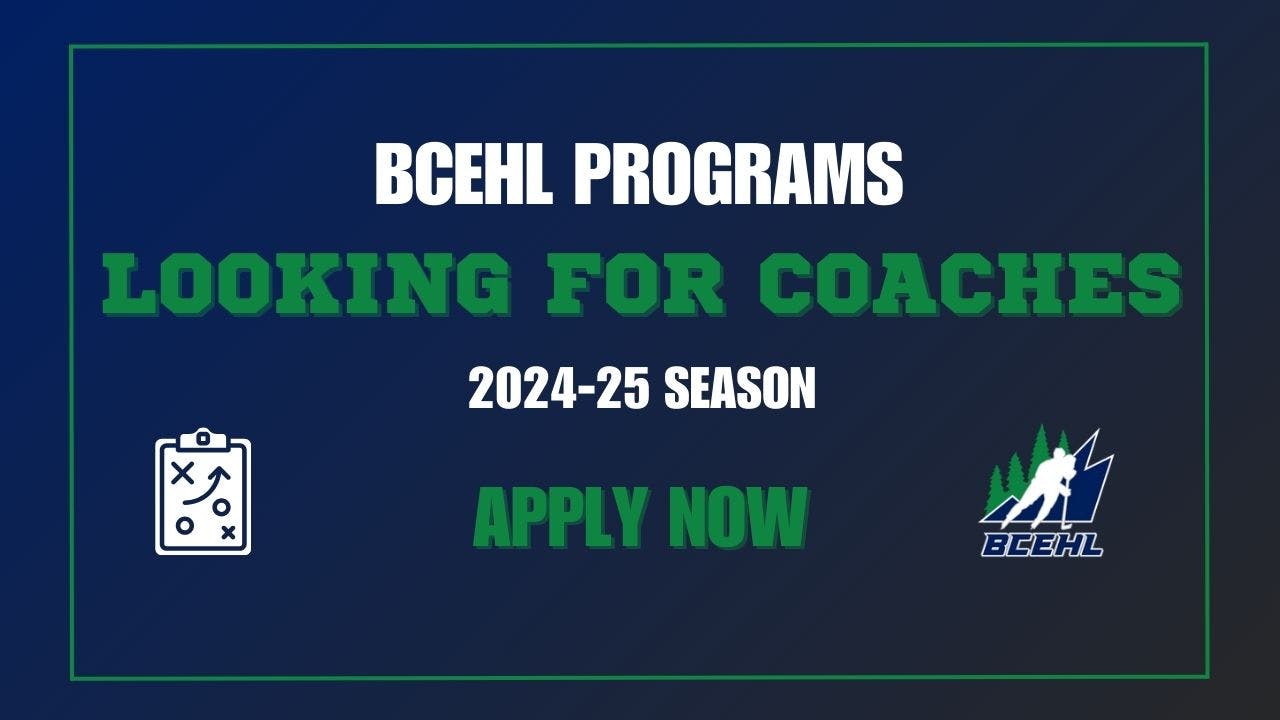  BCEHL PROGRAMS LOOKING FOR COACHES FOR 2024-25 SEASON image